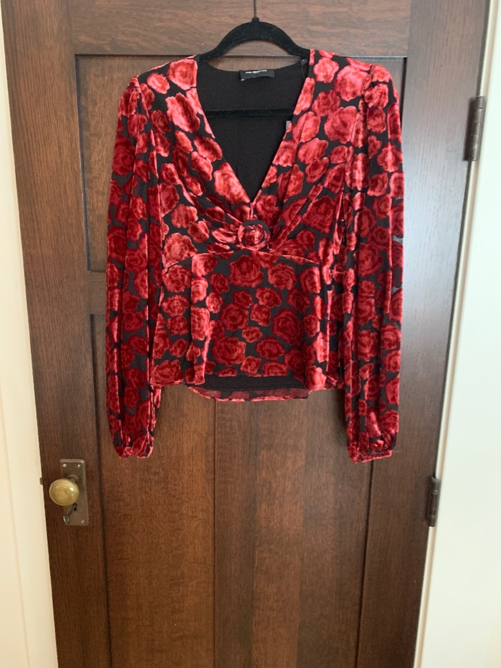 The Kooples Velvet Burnout Rose Blouse